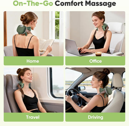 Rechargeable Neck & Shoulder Massager with Heat – Deep Kneading & 3 Massage Modes