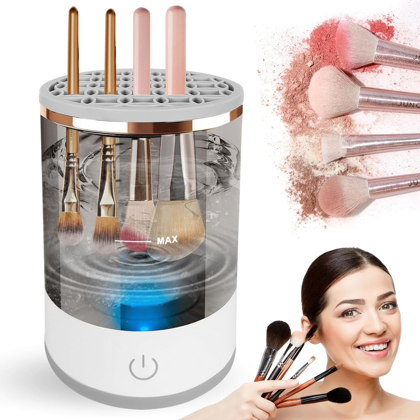 Electric Makeup Brush Cleaner Machine USB Automatic Cosmetic Brush Washer & Dryer