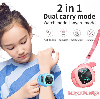 2-in-1 Kids Walkie Talkie Watch with Intercom, Flashlight & Compass