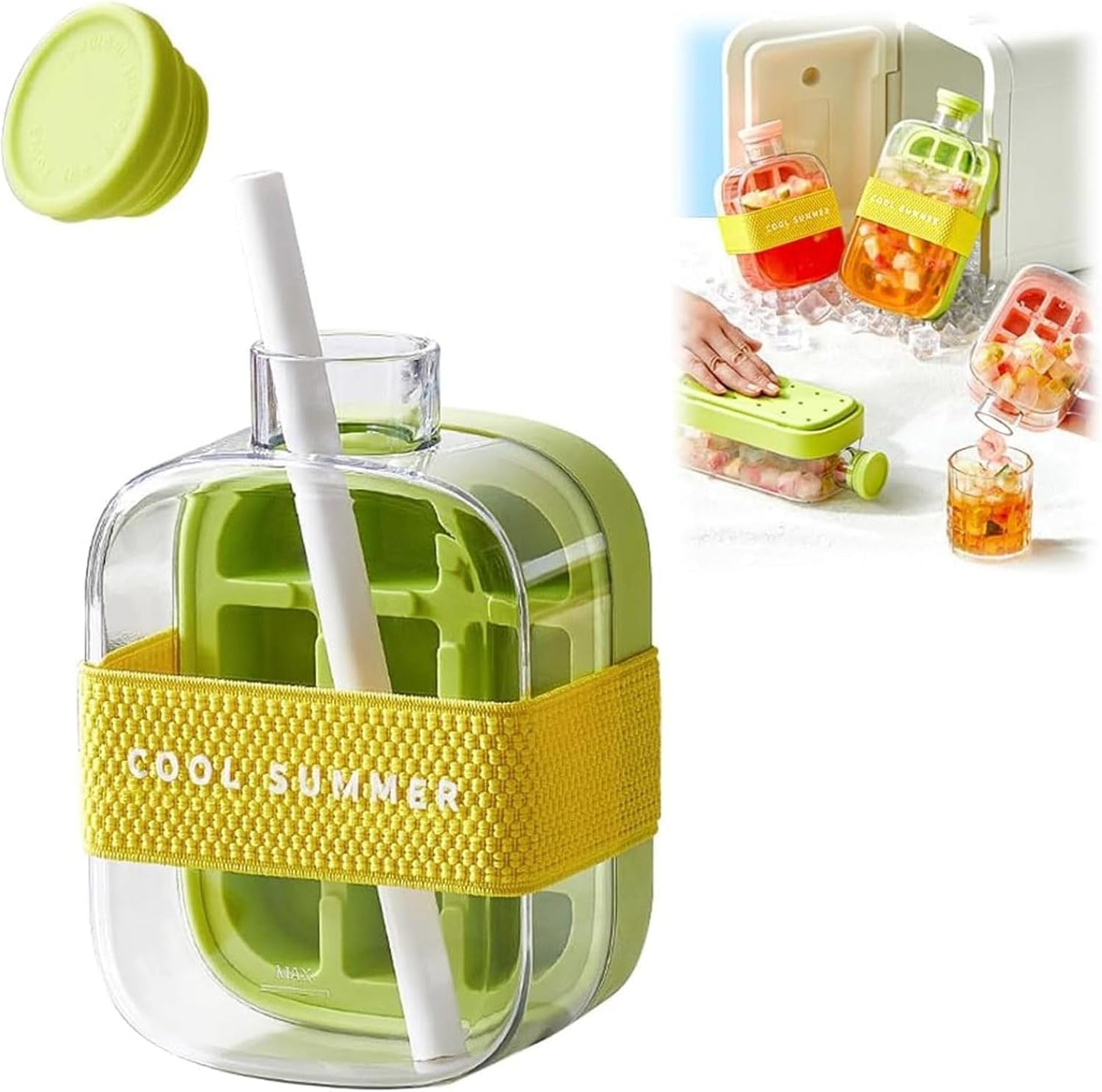 2 in 1 Ice Cube Bottle with Tray