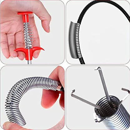 Pipe Drain Cleaner Tool – Flexible Sink & Bathroom Drain Hair Remover Grabber - 85cm