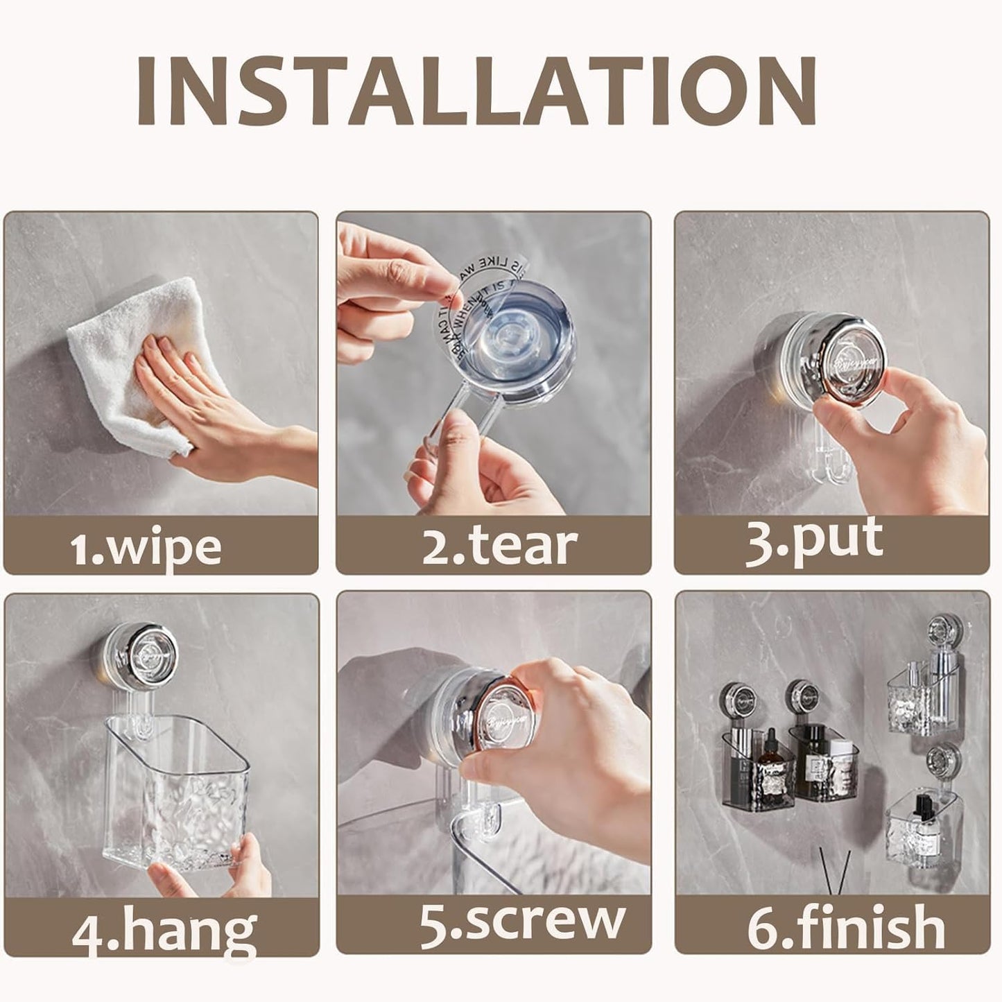 Transparent Corner Shower Shelf with Suction Cups – No Drill Bathroom Storage Rack with Hooks