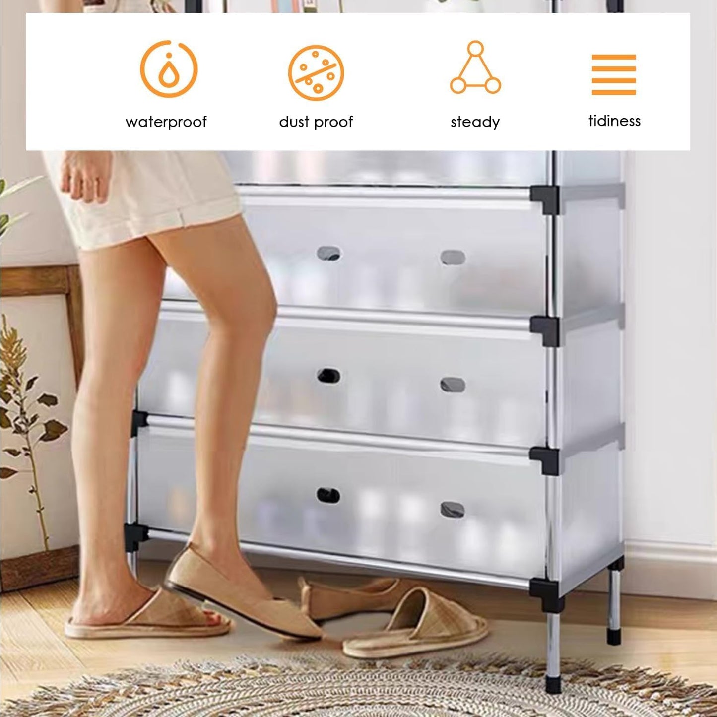 Dustproof Shoe Rack Organizer | 5/6/7 Layer Waterproof Shoe Stand | Space-Saving Storage Shelf for Home