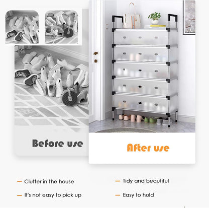 Dustproof Shoe Rack Organizer | 5/6/7 Layer Waterproof Shoe Stand | Space-Saving Storage Shelf for Home
