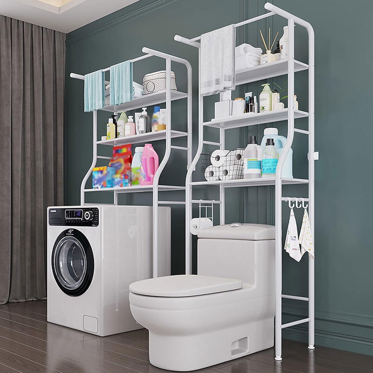 Over The Commode Iron Organizer Bathroom Shelf