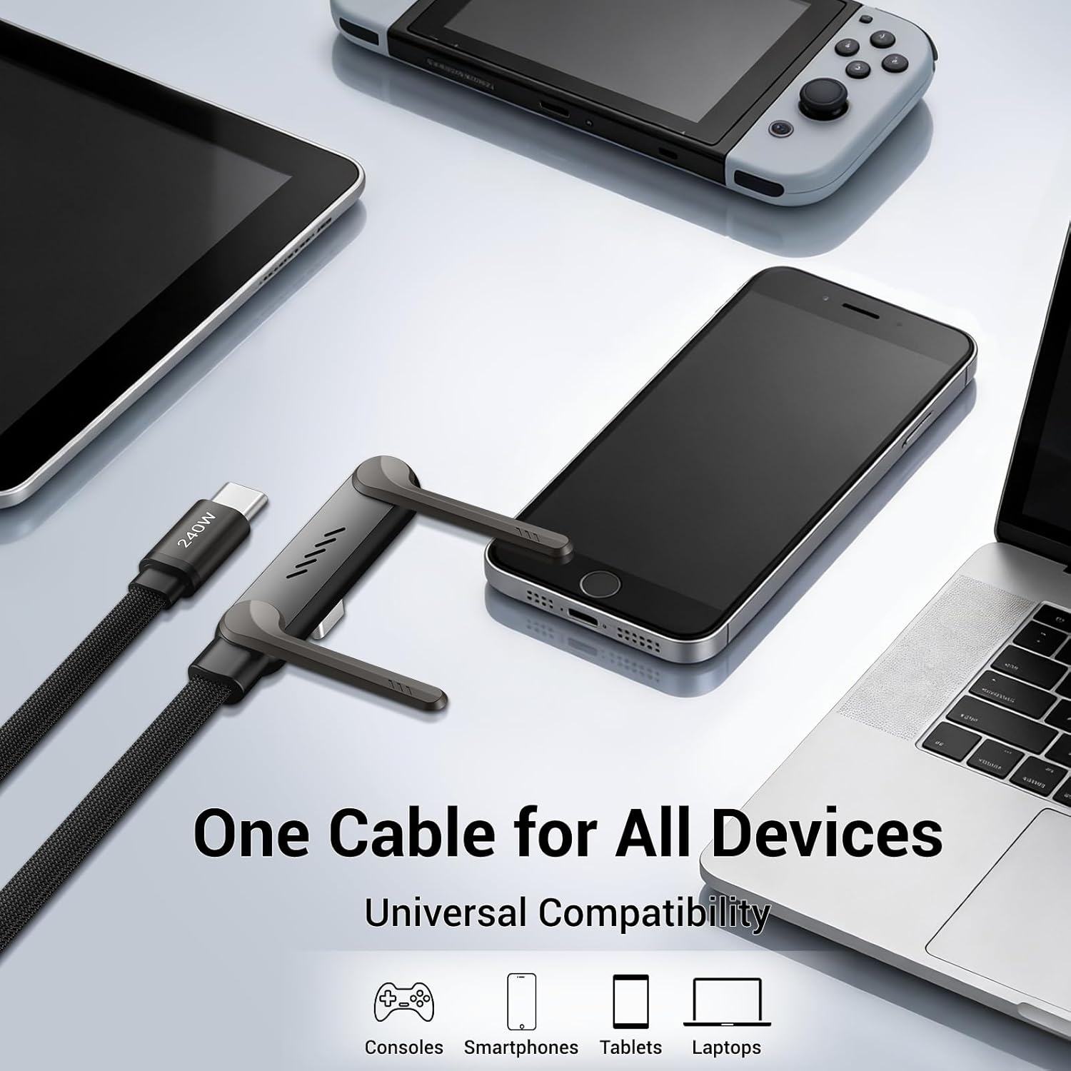 2-in-1 cable with foldable holder - Saadiq.pk