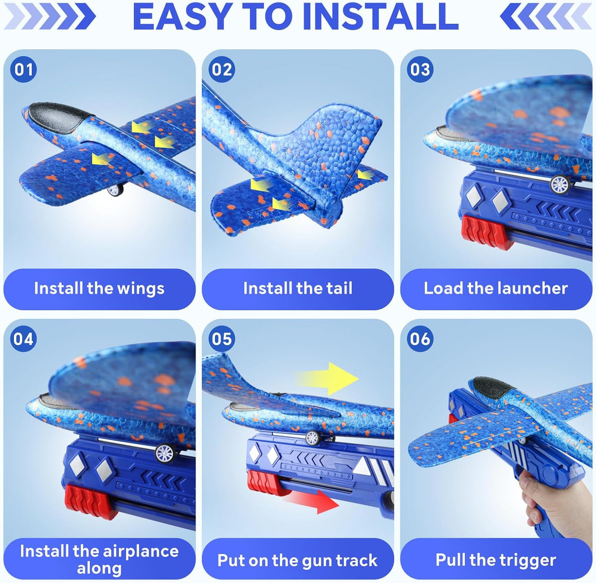 Airplane Launcher Gun for Kids - Foam Glider Airplane Launcher Gun for Kids