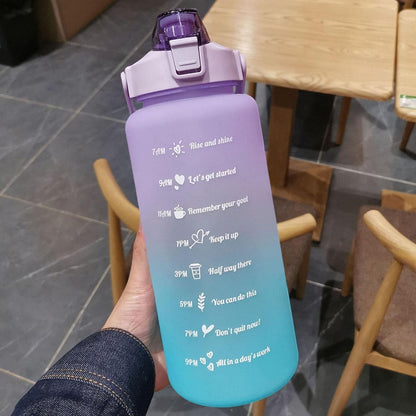 3PCS Motivational Water Bottle Set with Straw & Time Marker – 300ml, 900ml & 2000ml BPA Free Leakproof Bottles