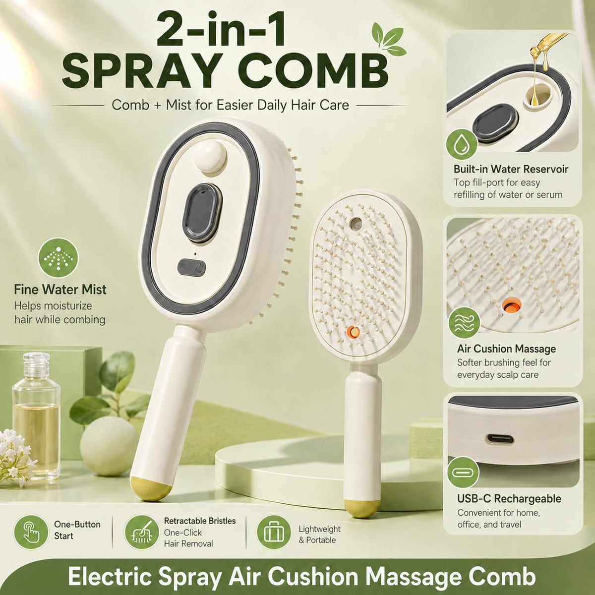 Electric Spray Air Cushion Massage Comb