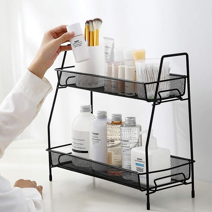 2 Layer Kitchen Stand – Foldable Countertop Spice & Storage Rack
