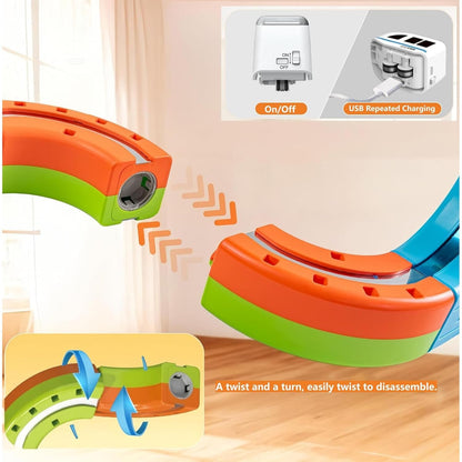 39 PCS Magnetic Train Track Set for Kids | STEM Educational Magnetic Racing Track with Rechargeable Train | DIY Toy