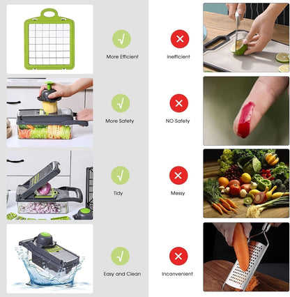 16-in-1 Multifunctional Vegetable Cutter | Chopper, Slicer, Grater & Dicing Tool