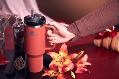 40oz stainless steel vacuum insulated tumbler with handle and straw - Saadiq.pk Pakistan