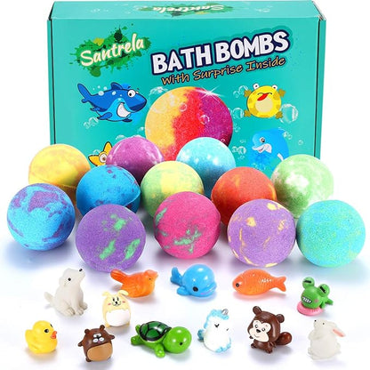 Santrela Bath Bombs with Surprise, Fizzing Bath Bombs for Boys & Girls