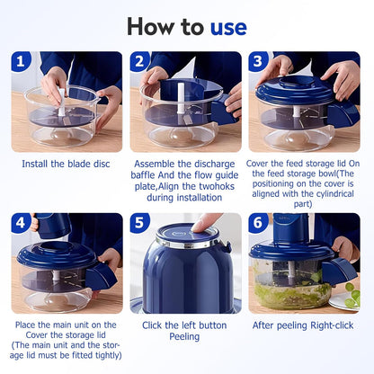 Automatic Electric Fruit Peeler Machine One-Touch Grape, Plum, Tomato & Garlic Peeling Device with Storage Bowl