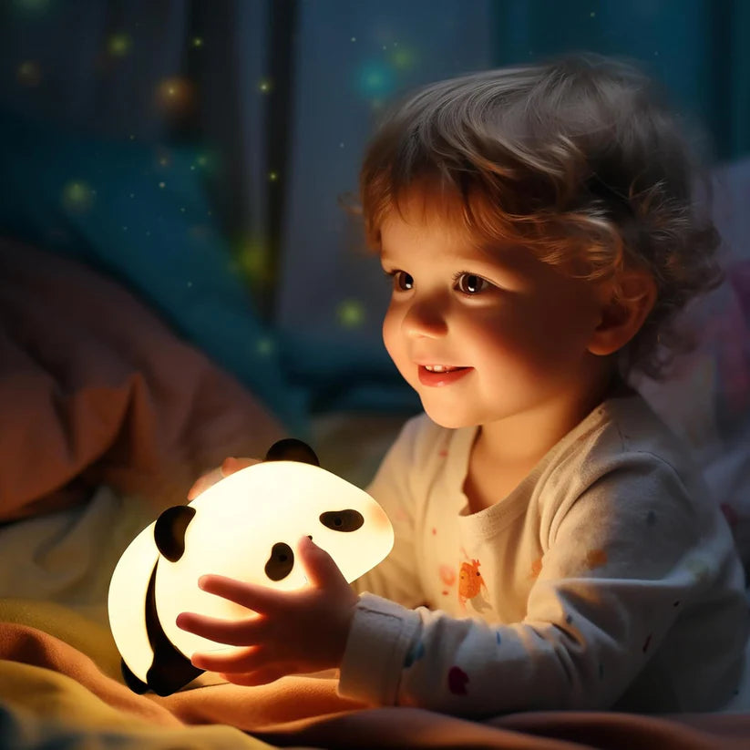Cute Panda Night Light | Soft Silicone LED Bedside Lamp for Kids | Rechargeable Touch Control Baby Night Lamp