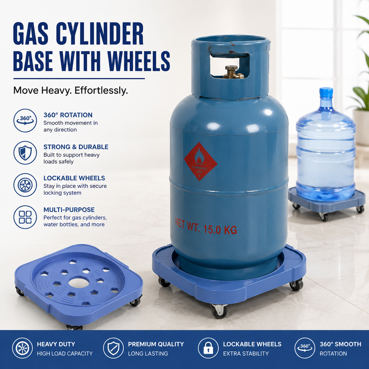 Gas Cylinder Base With Wheels