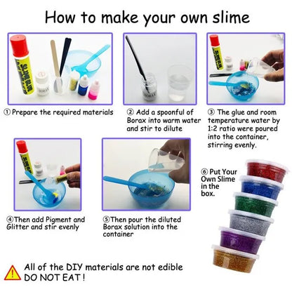 Let’s Play Slime Kit for Kids – DIY Make Your Own Stretchy Slime Set with Colors