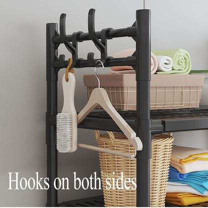 2-Tier Plastic & Carbon Steel Toilet Storage Rack – Bathroom Organizer