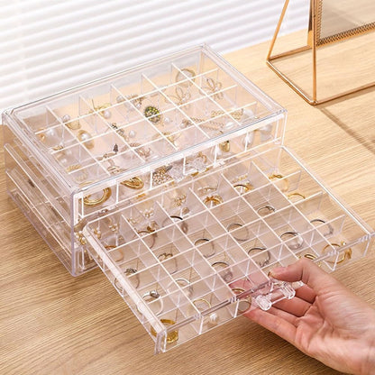 72 – Grids Drawer Transparent Jewelry Box