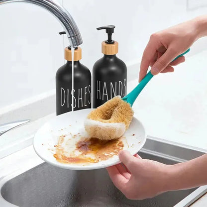 2PCS Soap Dispenser Set with Bamboo Tray