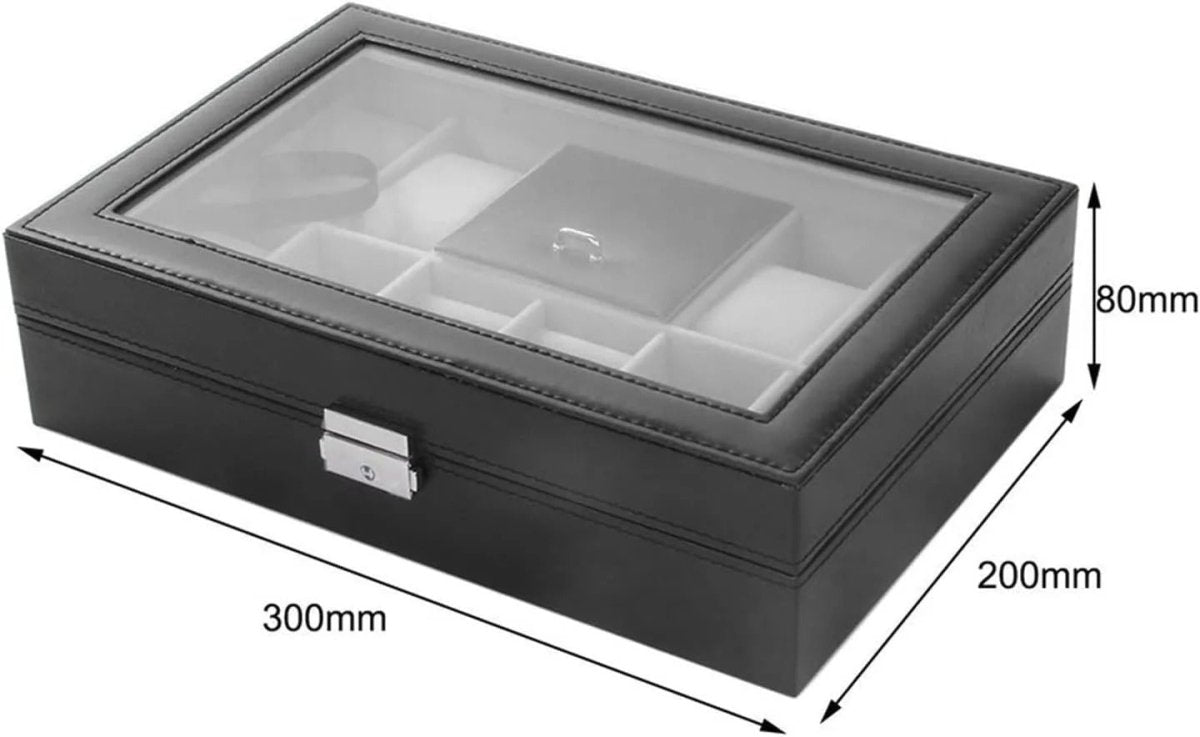 8 - Slot PU Leather Watch Box – Elegant Watch Storage & Organizer - Saadiq.pk