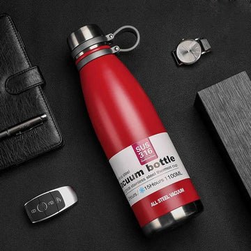 800ml Stainless Steel Vacuum Flask – Hot & Cold Water Bottle | Insulated Thermos for Gym, Office & Travel - Saadiq.pk