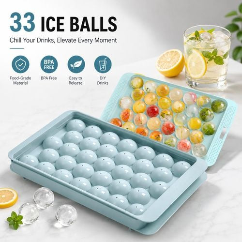 33 Ball Ice Cube Tray – Round Ice Mold with Easy Release Design