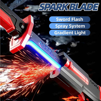 RGB LED Light Up Katana Sword with Mist Spray & Spark Effect