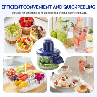 Automatic Electric Fruit Peeler Machine One-Touch Grape, Plum, Tomato & Garlic Peeling Device with Storage Bowl