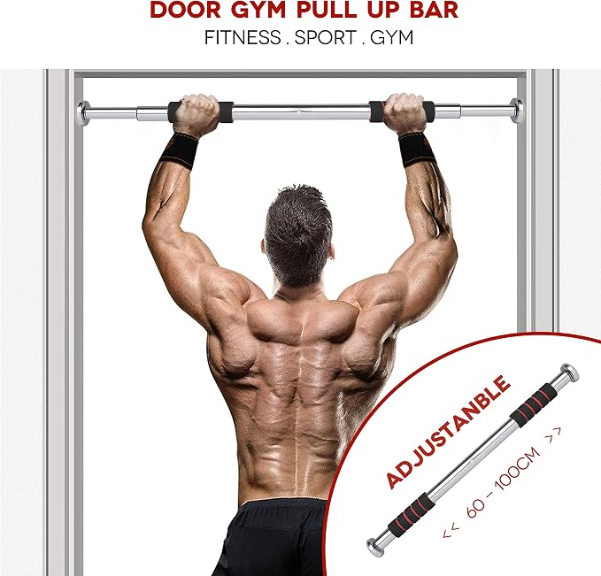 Doorway Pull Up Bar - Adjustable Home Gym Fitness Bar (60-100cm)