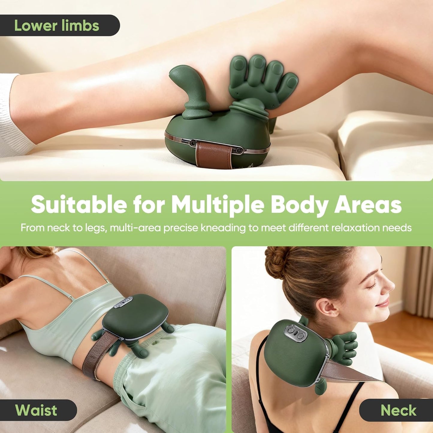 Rechargeable Neck & Shoulder Massager with Heat – Deep Kneading & 3 Massage Modes
