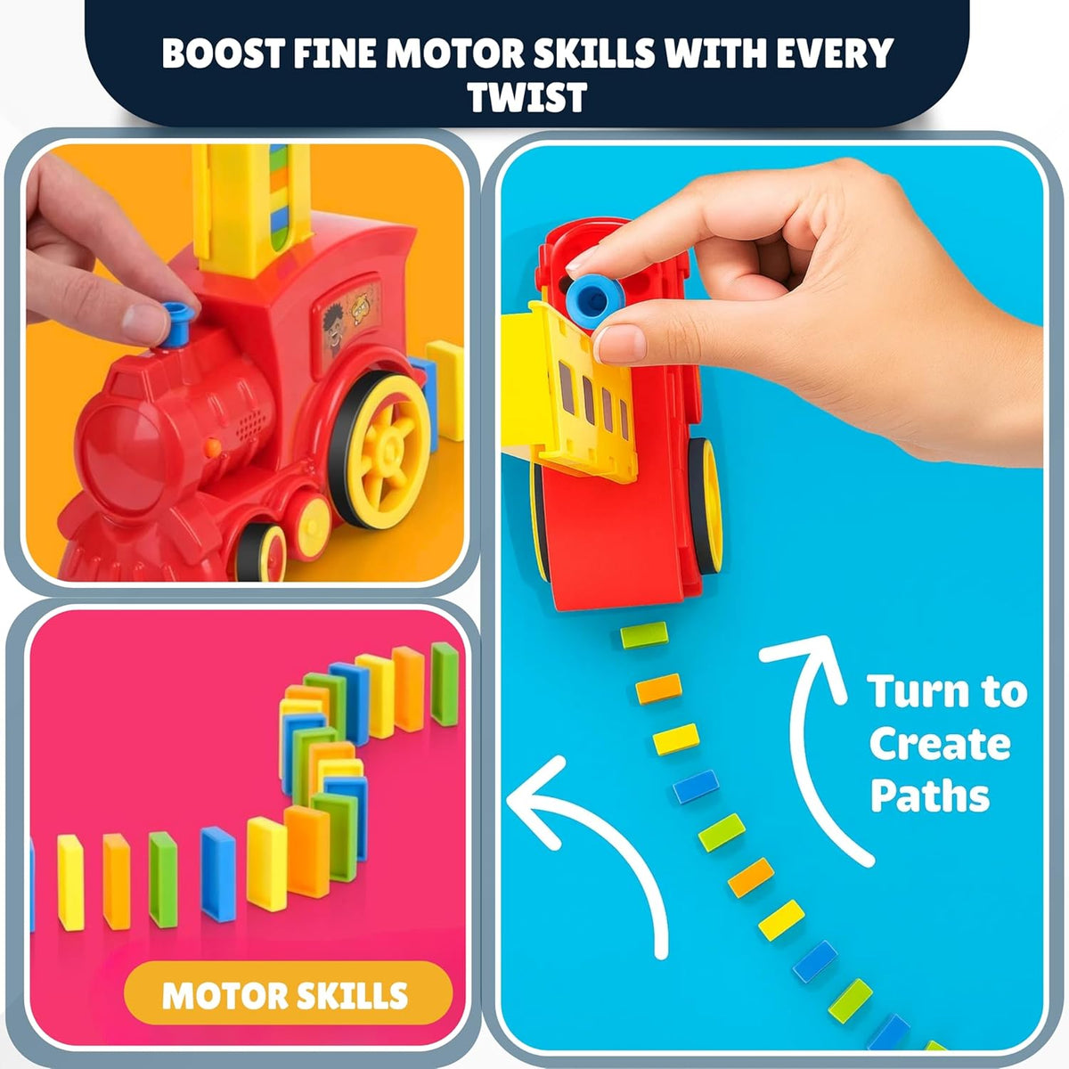 Domino Laying Train Toy Set | Fun Educational Gift for Kids
