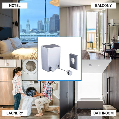 Retractable Clothesline 4.2M Wall Mounted Stainless Steel Laundry Drying Line | Space Saving Indoor & Outdoor Clothes Drying Rope