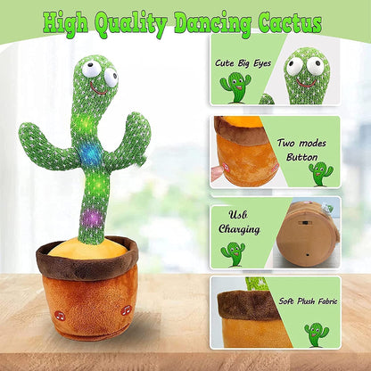 Dancing Cactus Toy for Kids | Talking, Singing & Repeating Toy with Lights & Music