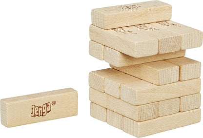 Mini Wooden Jenga Game – Pocket Size Stacking Tower, 18 Blocks, Family Fun Party Game
