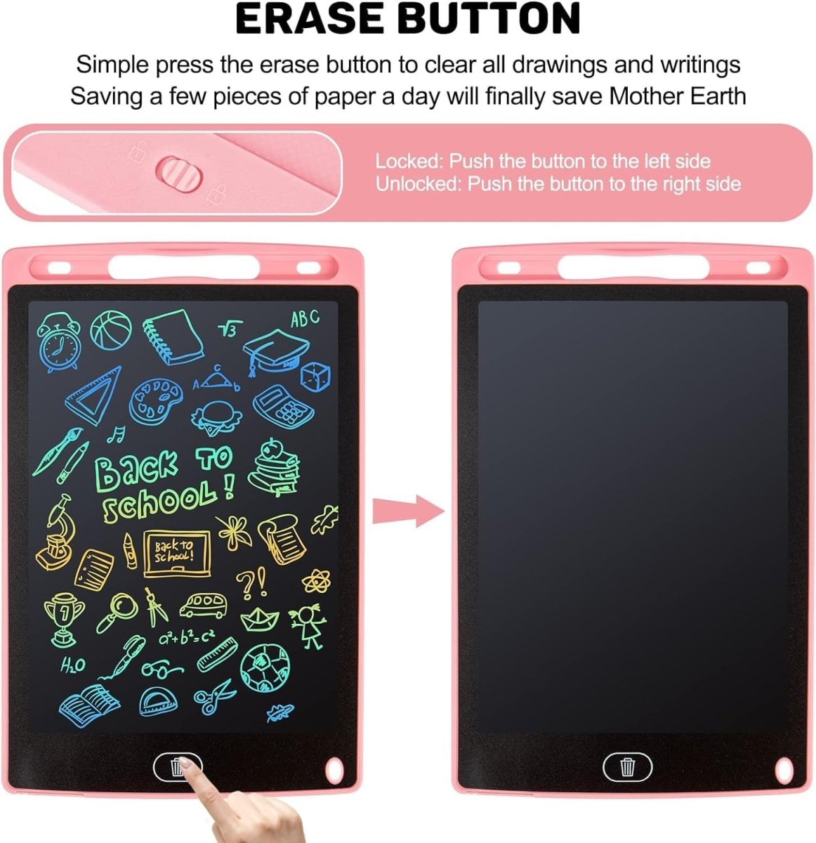 8.5 Inch LCD Writing Tablet for Kids – Multicolor Screen Reusable Digital Drawing - Saadiq.pk