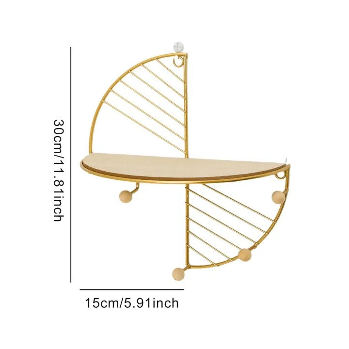 Modern Minimalist Creative Semi-Circular Rectangular Wall Shelf