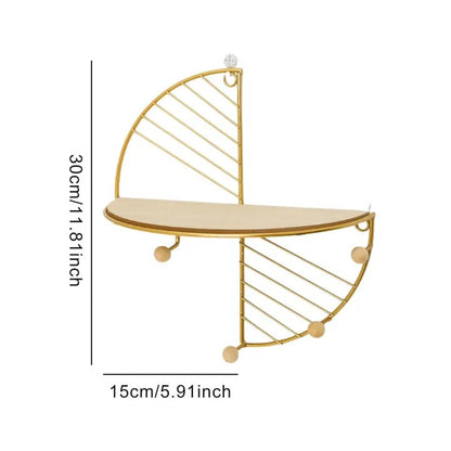 Modern Minimalist Semi-Circular Rectangular Wall Shelf – Creative Wall Décor Rack