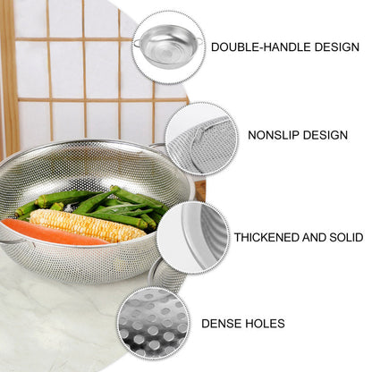 Rice Bowl Strainer – Stainless Steel Multi-Purpose Drain Basket