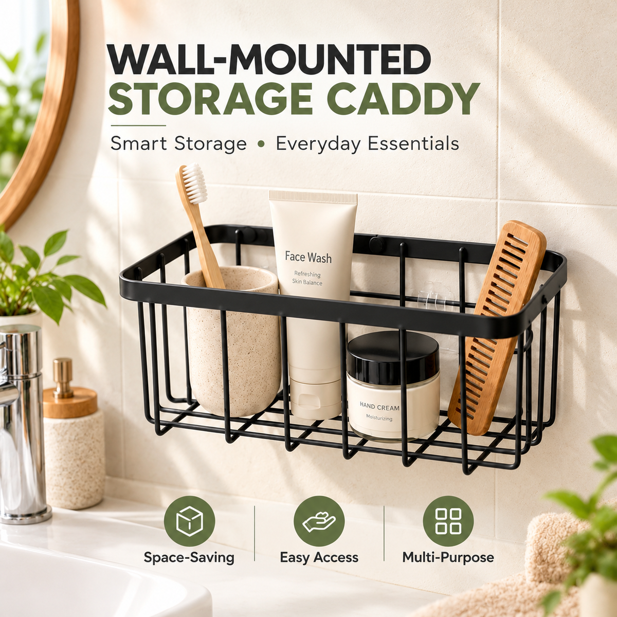 Multi-Function Wall-Mounted Storage Caddy