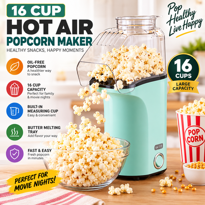 16 Cup Hot Air Popcorn Maker