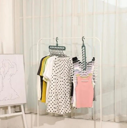 9 Hole Hanger (Pack of 3) – Space - Saving Wardrobe & Closet Organizer - Saadiq.pk