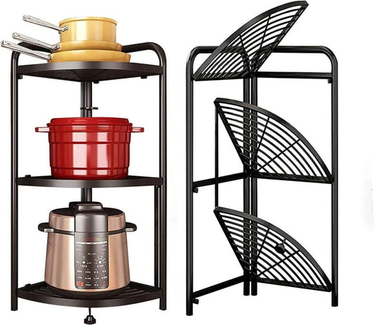 3/4 Layer Foldable Corner Shelf with Tripod Base