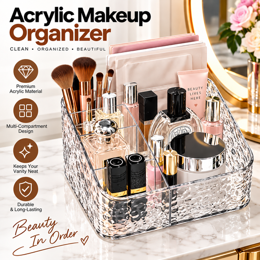 Acrylic Makeup Organizer – Transparent Cosmetic Storage Box