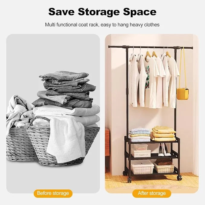 Multifunctional Cloth Rack With Wheels