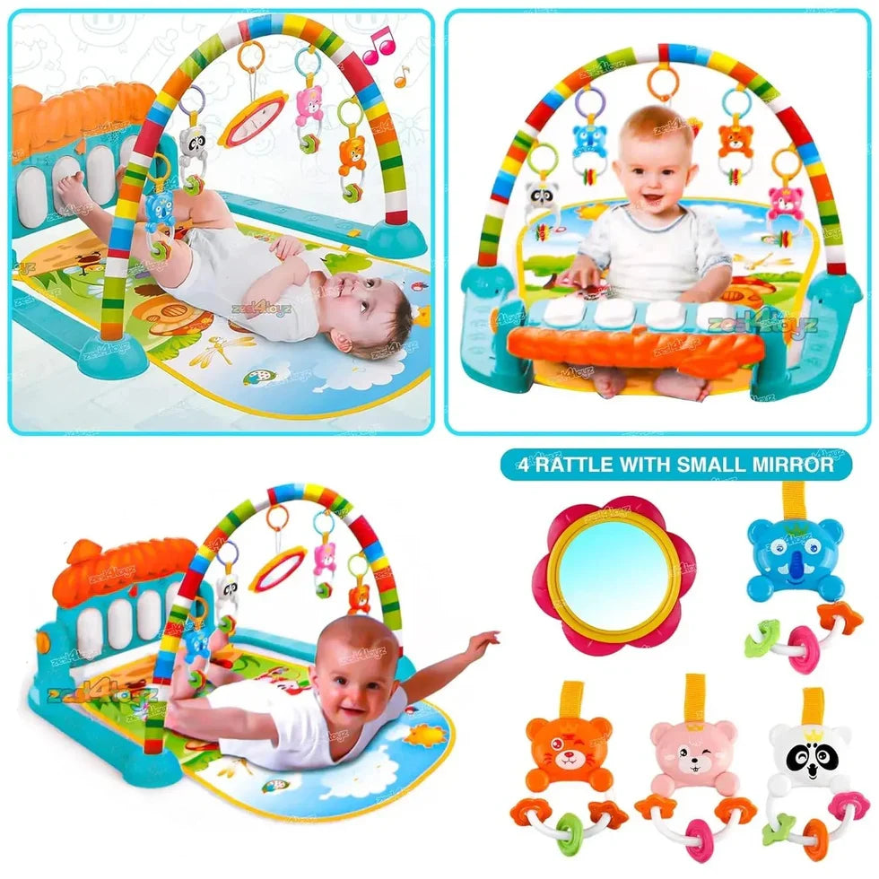 Baby Activity Play Gym with Hanging Toys, Infant Play Mat 0+ Months, Sensory & Motor