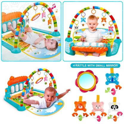 Baby Activity Play Gym with Hanging Toys, Infant Play Mat 0+ Months, Sensory & Motor