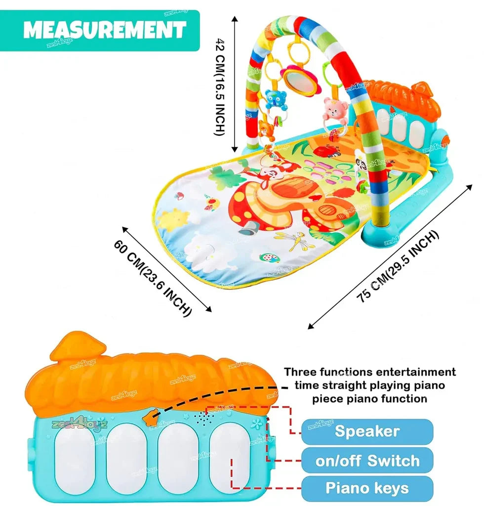 Baby Activity Play Gym with Hanging Toys, Infant Play Mat 0+ Months, Sensory & Motor