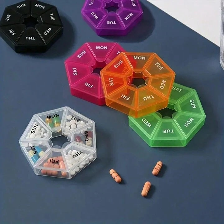 Round Weekly pills box organizer